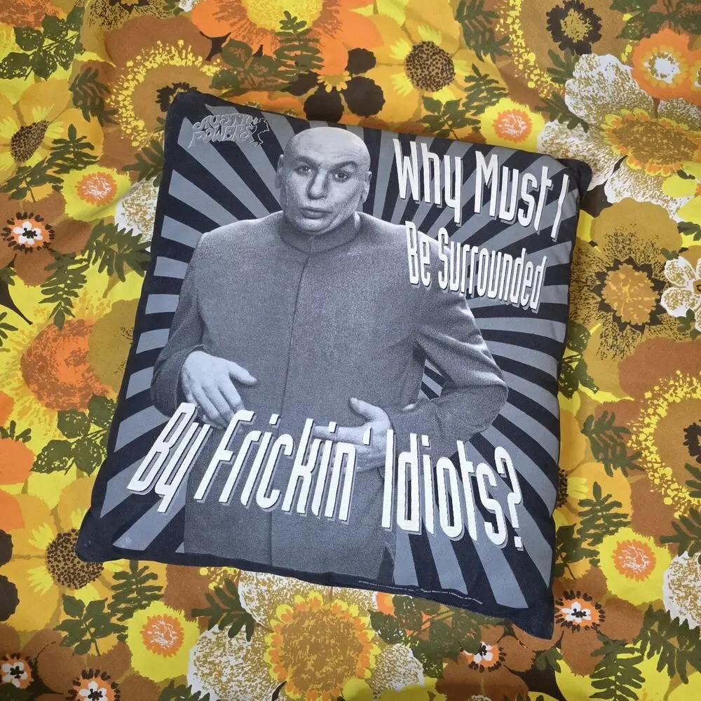 1999 Austin Powers Dr Evil Throw Pillow Rare Quote Movie Collectible